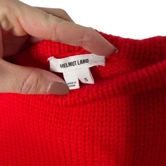 Helmut Lang | NWT Chunky Wool Knit Sweater in Opacity Intarsia Vein Red Small - Picture 4 of 8